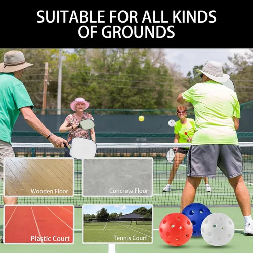 Miniatura 6 de Fizzazzle Bolas de pickleball para exteriores, 40 agujeros, duraderas, de alto rebote aprobadas por USAPA, bolas de pickleball para torneo de vuelo