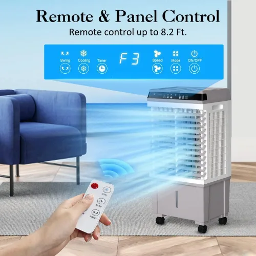 Miniatura 5 de LifePlus Enfriador de aire acondicionado evaporativo sin ventanas, enfriador de pantano, ventilador de enfriamiento portátil de 1800 CFM con 4