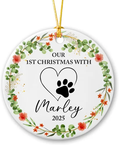 Miniatura 13 de Adorno personalizado de Navidad, aniversario de boda, aniversario de 2025, adornos de cerámica de Navidad para parejas, esposo, esposa, adorno