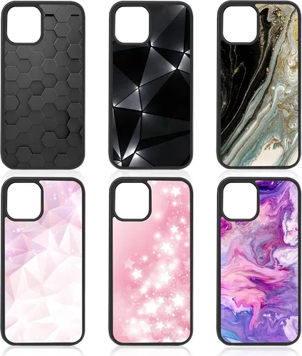 Weewooday - 6 piezas de fundas para teléfono de sublimación en blanco DIY imprimibles antideslizantes a prueba de golpes personalizadas con prensa
