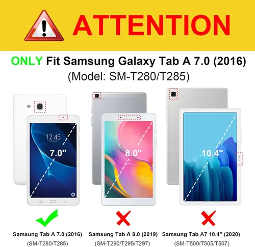 Miniatura 2 de Fintie Funda de silicona para Samsung Galaxy Tab A 7.0, [serie Honey Peine] ligera [antideslizante] a prueba de golpes [apta para niños] para Negro
