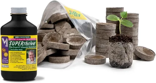 100 unidades - Jiffy 36 mm de pellets de turba y tierra para semillas, tapones para inicio de semillas: iniciador de semillas para interiores -