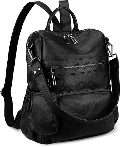 Miniatura 28 de Uromee Mochila de Viaje Monedero para Mujeres Cuero Vegano Damas Moda Borla Bolsa de Hombro Convertible, Grande, Mochilas Daypack