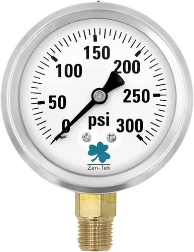 Miniatura 17 de Zenport LPG4000 Zen-Tek Medidor de presión relleno de líquido de glicerina, 4000 PSI