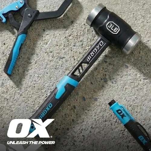 Miniatura 2 de OX Pro Ultrastrike Martillo de trineo de 3 lb con amortiguación de vibraciones, cuello puenteado y empuñadura ergonómica antideslizante