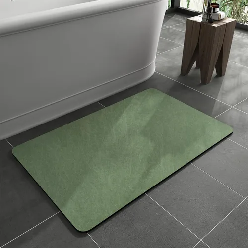 Miniatura 17 de MontVoo -Tapete de baño-Alfombras de baño delgadas antideslizantes para debajo de la puerta- Superficie de gamuza sintética absorbente, de secado