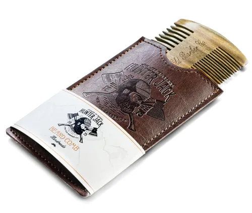 Miniatura 2 de Peine de madera de sándalo para barba para hombres, peine de madera natural con dientes dobles finos y gruesos, peine para bigote antiestático, sin