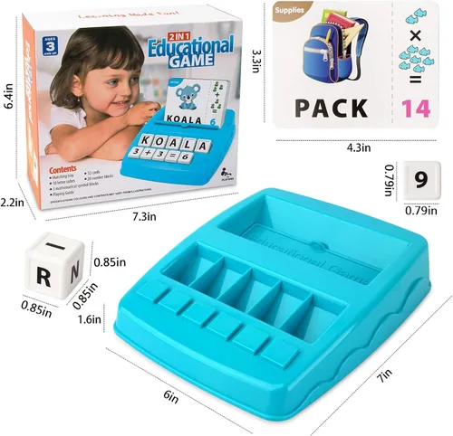 Miniatura 7 de Juguetes educativos de aprendizaje 2 en 1, juegos de letras y números a juego para niños y niñas, reconocimiento de palabras a la vista, tarjetas