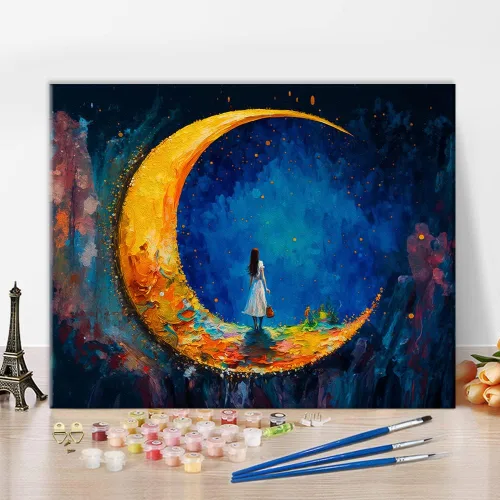 Miniatura 13 de TUMOVO Pintura por números para adultos, kits de pintura de playa por números, pintura al óleo de paisaje costero colorido para adultos, kit