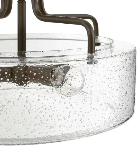 Miniatura 7 de Lámpara de techo semiempotrada, 4 luces modernas cerca del techo con vidrio sembrado para dormitorio, pasillo, cocina, entrada, acabado de bronce