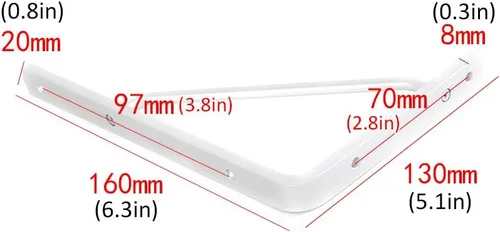 Miniatura 2 de Soportes de estante triangulares de aleación de aluminio sólido y grueso, para lavabo, lavabo industrial, soportes flotantes para estantes de pared
