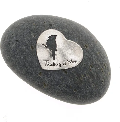 Miniatura 7 de Regalo de recuerdo de condolencias – Los ángeles están cerca – Placa de peltre sobre una piedra de río – Bonita adición a un jardín conmemorativo