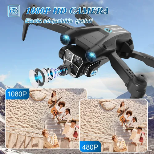 Miniatura 2 de Dron con cámara 1080P HD, mini dron para principiantes, niños y adultos, cuadricóptero RC con 2 baterías, estuche de transporte, vuelo estable