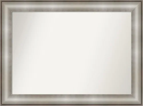Miniatura 536 de Amanti Art Espejo de baño plateado para sobre fregadero, 28 x 47 pulgadas, espejo rectangular de plata imperial, marco de madera tradicional de gran