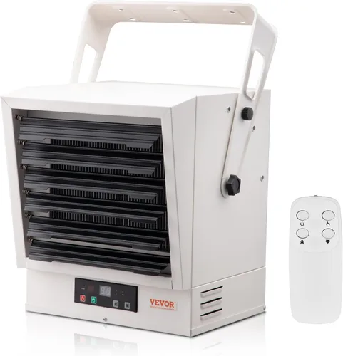 VEVOR Calentador eléctrico de garaje, calentador de taller digital de 10,000 vatios con ventilador forzado para montaje en pared/techo, con control