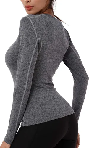 Miniatura 5 de NELEUS - Camisa deportiva de compresión atlética, de manga larga, para mujer, dry fit, paquete de 3