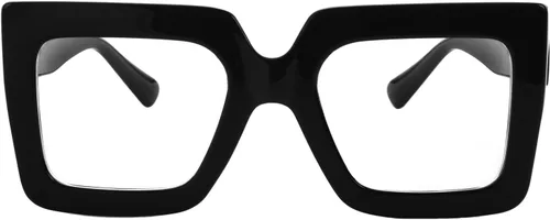 Onrtry - Gafas de luz azul grandes y cuadradas para mujeres y hombres, con marco grueso, para computadora, sin receta, gafas de gran tamaño Marco