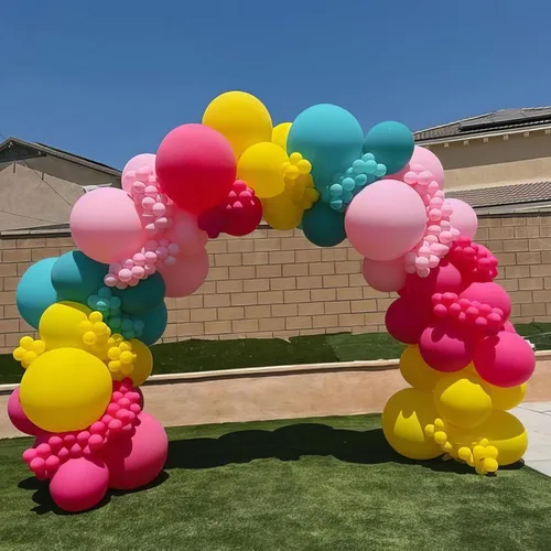 Miniatura 4 de Globos arcoíris, 12 pulgadas 50 unidades, multicolor, globos arcoíris azul celeste verde amarillo naranja rosa intenso, de látex, para cumpleaños