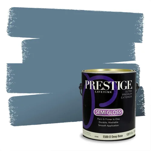 Miniatura 1094 de Pintura Exterior + imprimación PRESTIGE, todo-en-uno, 1 galón, acabado mate, color comparable al Valspar* Royal Gray* VS151-Gris real