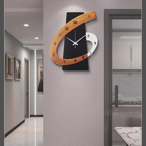 Miniatura 3 de Reloj de pared moderno grande decorativo, de 43 cm, negro, silencioso y sin tictac, relojes de pared nórdicos de metal para sala de estar, hogar