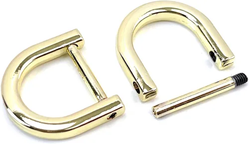 Miniatura 37 de 4 anillos en D resistentes con grillete de 1-1/2 pulgadas, oro antiguo, en forma de U, repuesto para bolso, llavero, collar de perro