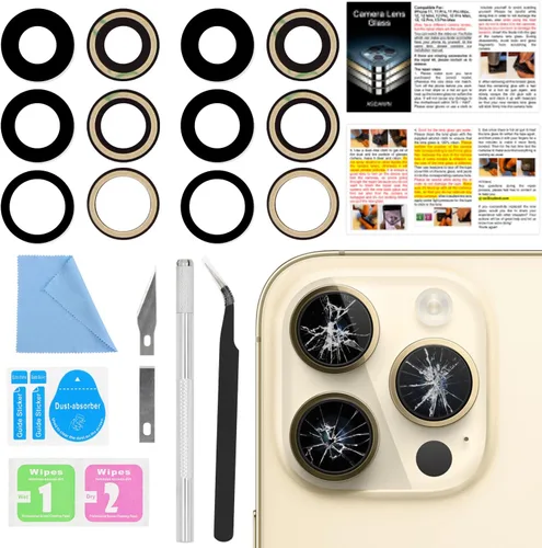 Miniatura 20 de 2PCS ASDAWN Reemplazo de Cristal de Lente de Cámara Trasera para iPhone 11 Pro y 11 Pro Max Reemplazo de Lente de Cámara con Adhesivo Preinstalado +