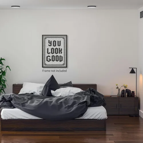 Miniatura 5 de OMANI Arte de pared con citas en blanco y negro, minimalista de moda, con texto en inglés "You Look Good", impresiones en lienzo con azulejos Citas