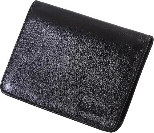 Miniatura 2 de Cartera delgada, tarjetero de cuero con bolsillo frontal delgado minimalista 154, Negro -, Minimalista