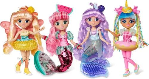 Miniatura 4 de Sunny Days Entertainment Fidgie Friends Watermellow - Sirena con cola de lentejuelas abatibles Muñeca de moda de 10.5 pulgadas con juguetes