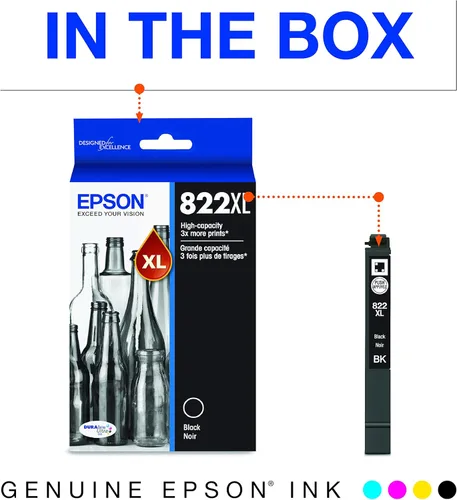 Miniatura 5 de Epson Workforce Pro WF-3820 - Impresora inalámbrica de inyección de tinta a color y T822 DURABrite Ultra Ink cartucho negro de alta capacidad y T822