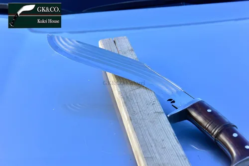 Miniatura 7 de GK&CO. Kukri House Auténtico Kukri/Khukuri 14.5" Hoja 5" Chirra (5 Fuller) Gorkha Bloqueador de cuchillos Mango de palisandro-GK - Hecho a mano