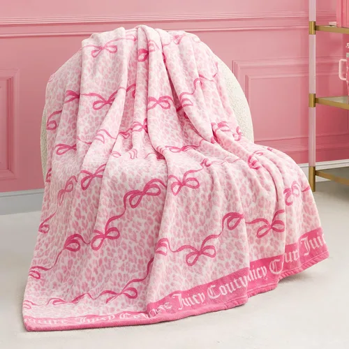 Miniatura 12 de Juicy Couture Berry Happy - Manta de felpa de 50 x 70 pulgadas, color rosa, mantas decorativas para sofás, mantas para sillas y camas