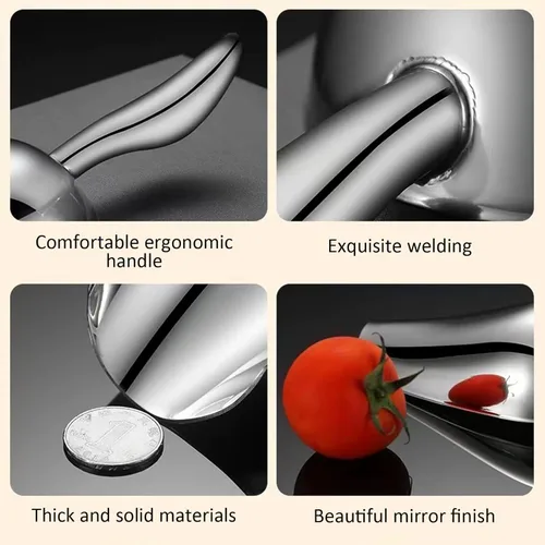 Miniatura 6 de Cuchara de hielo de metal para congelador, pequeña cuchara de hielo para máquina de hielo, cuchara de hielo de acero inoxidable de 6 onzas, cuchara