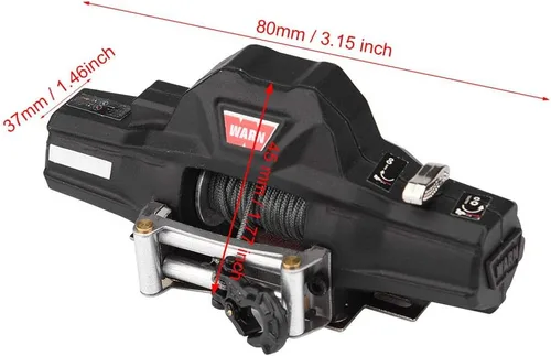 Miniatura 7 de Cabrestante automático de coche Rc, universal escala 1/8 modelo Rc vehículo oruga accesorio de coche Dualmotor Winch con control remoto inalámbrico