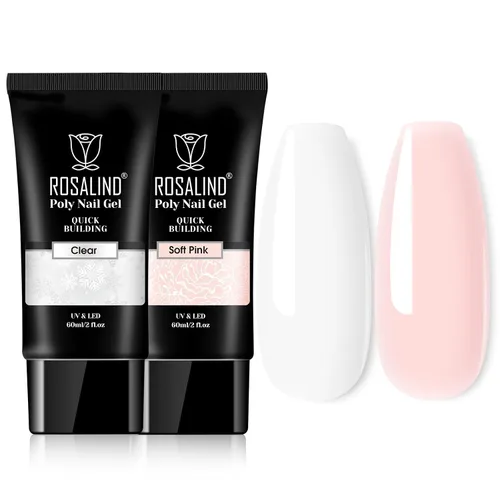 Miniatura 11 de Rosalind Gel de extensión de poliéster acrílico transparente, paquete de 2 unidades de gel de uñas de 2.1 onzas líquidas, constructor de uñas