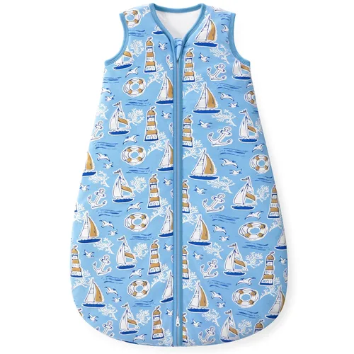 Miniatura 16 de Yoofoss Saco de dormir para bebé de 18-24 meses Manta vestible para bebé 100% algodón orgánico Cremallera de 2 vías TOG 0.5 Saco de dormir