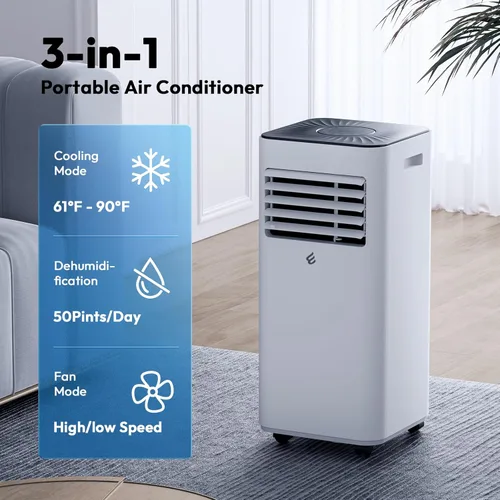 Miniatura 3 de Acondicionadores de aire portátiles de 10,000 BTU, aire acondicionado portátil con control remoto para habitación de hasta 450 pies cuadrados
