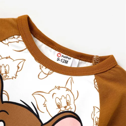 Miniatura 3 de PATPAT Tom and Jerry - Mameluco de manga larga con estampado de personajes o pantalones lisos, 0-18 meses