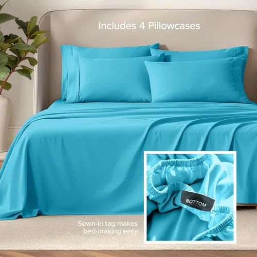 Miniatura 194 de Bare Home Hotel Luxury - Juego de sábanas tamaño individual, extra suave, 4 piezas, bolsillos profundos, ajuste fácil, refrescante y transpirable