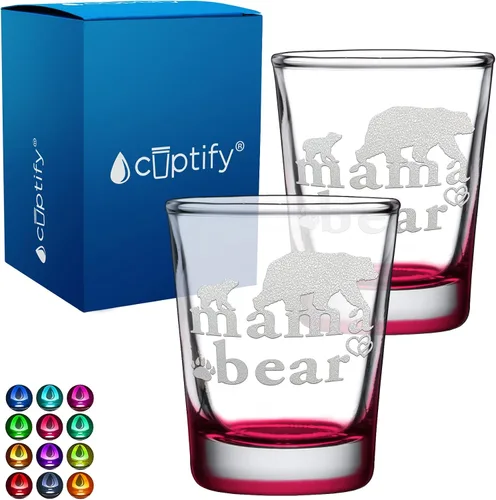 Miniatura 65 de Cuptify Regalos para baby shower, para la nueva mamá, EST 2023, 2 onzas, con fondo negro, juego de 2 vasos grabados para fiesta, regalo