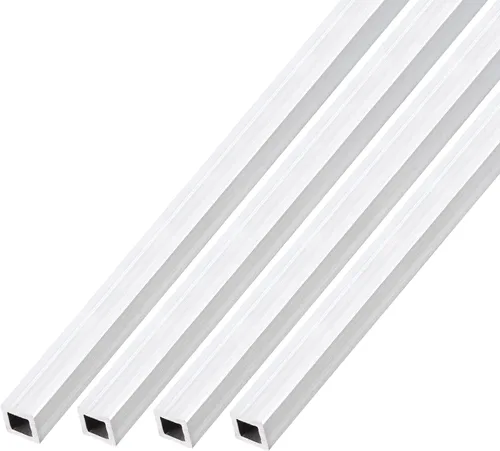 METALLIXITY Tubo cuadrado de aluminio (0.236 in x 0.236 in x 0.039 in x 7.874 in), 4 piezas, tubo de aluminio 6063 - para muebles del hogar,