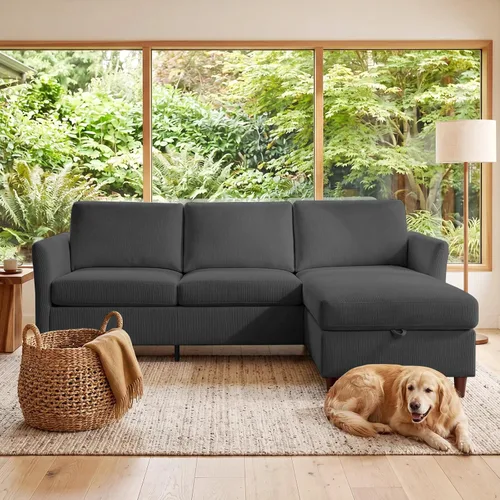 Miniatura 10 de Valthie 61" Corduroy Loveseat Sofa, Modern Comfy Couches with Side Pocket, 2-Seater Sofa Couch for Living Room, Bedroom and Small Spaces,Beige