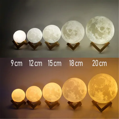 Miniatura 4 de Luz nocturna personalizada con foto de 16 colores, impresión 3D personalizada, carga USB, lámpara de luna, luz de luna, luz nocturna para niños