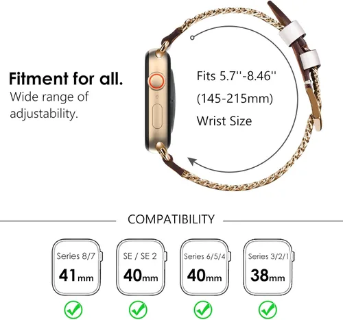 Miniatura 7 de WINGLE for Apple Watch Band Women 38mm 40mm 41mm 42mm 44mm 45mm 46mm 49mm Series 11 10 9 8 7 6 5 4 3 2 1 SE 3/2/1, Dressy Band Stainless Steel Chain