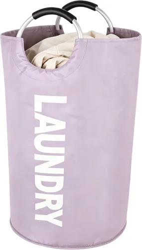 90L Collapsible Laundry Bag with Handle,Large Dirty Clothes Hamper Foldable Laundry Hamper,Purple Collapsible Laundry Basket Dorm Waterproof Hamper