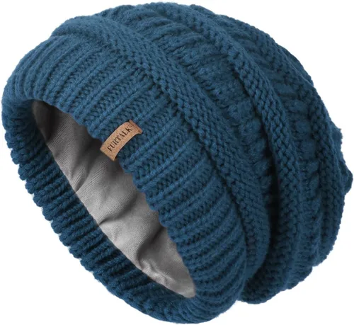Miniatura 37 de FURTALK Gorros de invierno para mujer, con forro polar, gorro de punto holgado y cálido, gorro de esquí