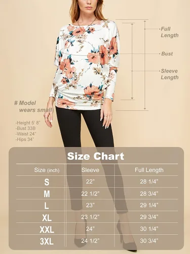 Miniatura 6 de Lock and Love - Camiseta de manga larga drapeada para mujer, diseño holgado y cómodo con manga dolman de murciélago, tallas S a 3XL, tallas