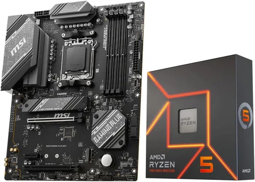 INLAND Procesador de CPU AMD Ryzen 5 7600X con placa base para juegos MSI B650 Gaming Plus WiFi (AM5, ATX, DDR5, PCIe 4.0, Wi-Fi 6E), Soly by Micro