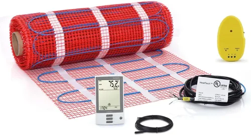 Miniatura 7 de Kit de alfombrillas calefactoras de suelo de 7.5 pies cuadrados de 120 V, sistema eléctrico de calefacción de suelo radiante, termostato