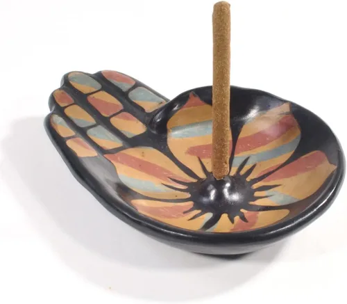 Miniatura 7 de Luna Sundara Exquisito soporte de incienso hecho a mano: ideal para varillas de incienso y quemadores hechos a mano en chulucanas, Perú por